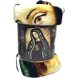 American Heritage Collection Blessed Mary Royal Plush Raschel Throw 50 x 60 New